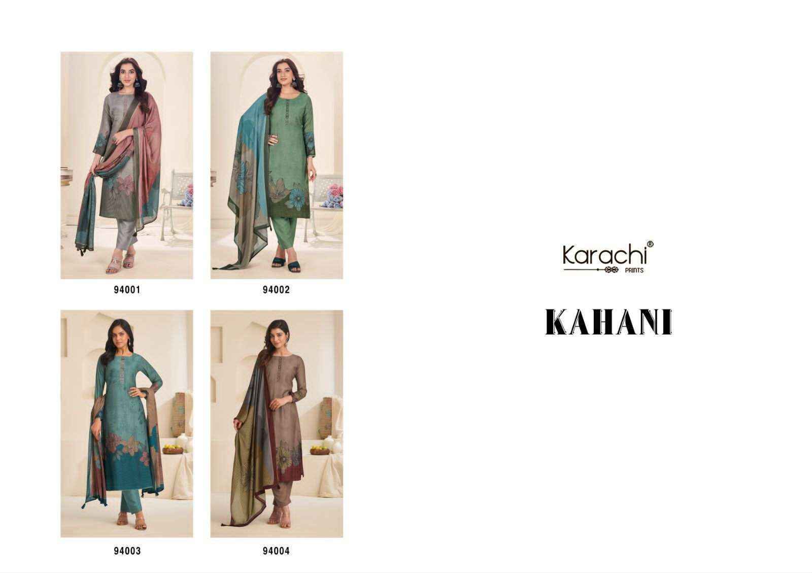 Karachi Prints Kahani Viscose Dress Material (4 pcs Catalogue)