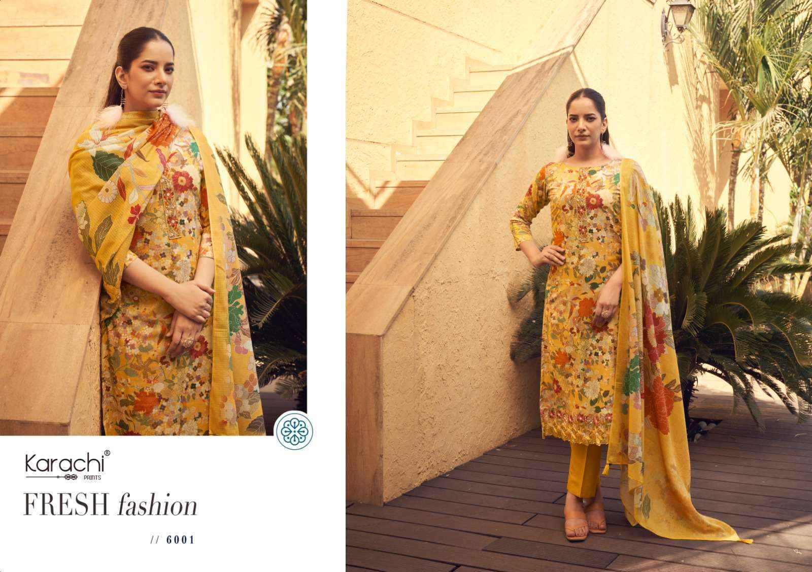 Karachi Prints Rishta Lawn Cotton Dress Material (3 pcs Catalogue)