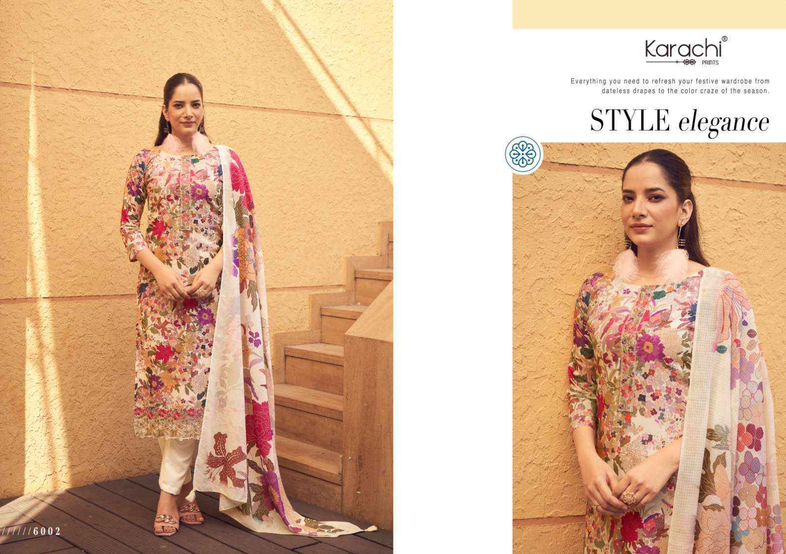 Karachi Prints Rishta Lawn Cotton Dress Material (3 pcs Catalogue)