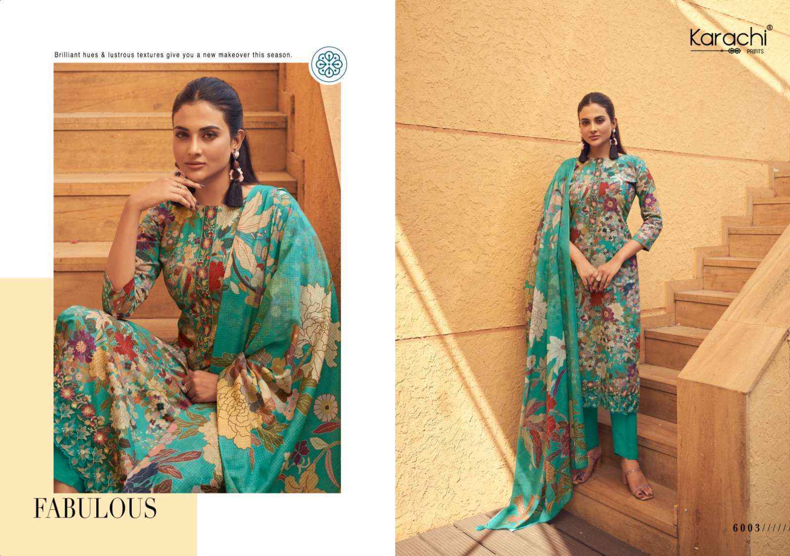 Karachi Prints Rishta Lawn Cotton Dress Material (3 pcs Catalogue)