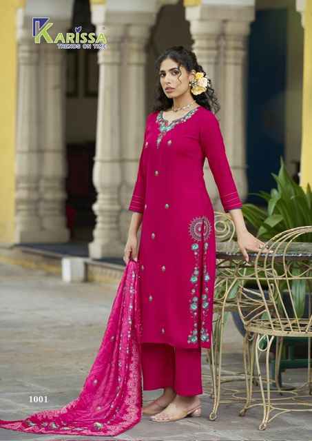 Karissa Aastha Liva Rayon Readymade Suit (4 pcs Catalogue)