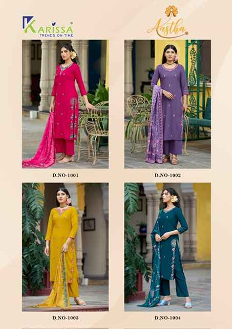 Karissa Aastha Liva Rayon Readymade Suit (4 pcs Catalogue)