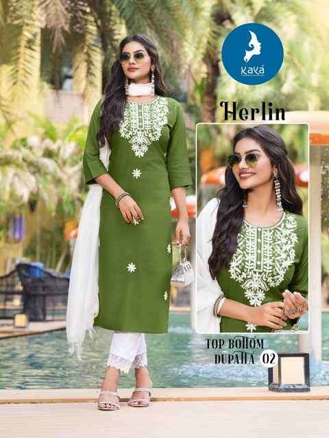 Kaya Herlin Rayon Readymade Suit (6 pcs Catalogue)
