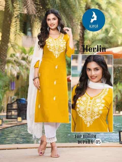 Kaya Herlin Rayon Readymade Suit (6 pcs Catalogue)