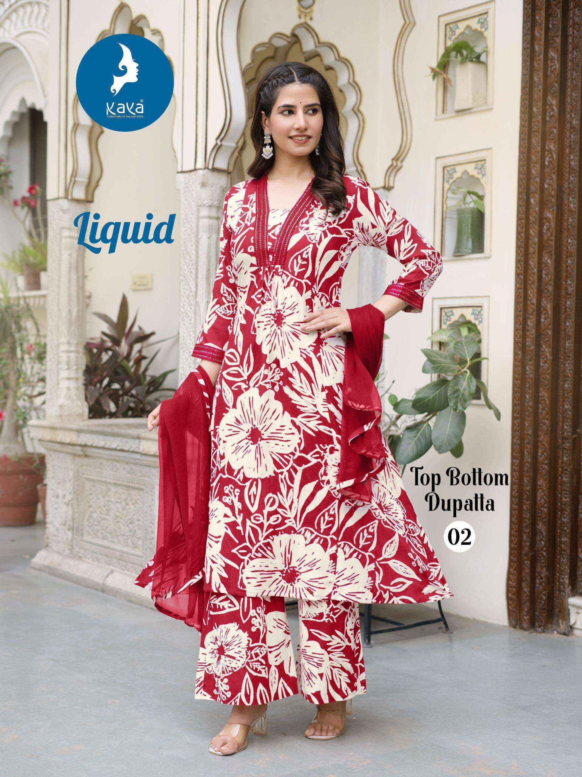 Kaya Liquid Rayon Readymade Suit (6 pcs Catalogue)