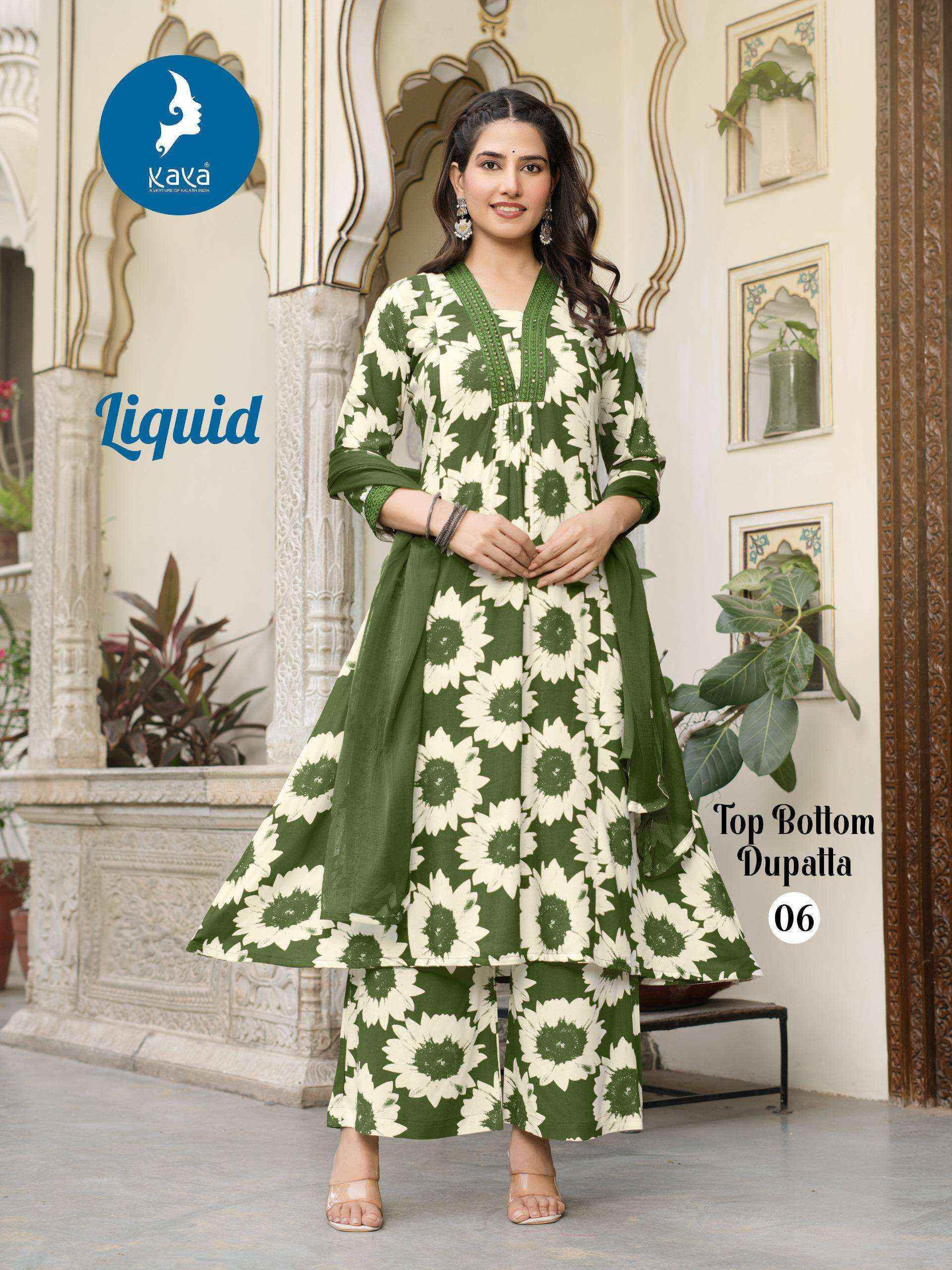 Kaya Liquid Rayon Readymade Suit (6 pcs Catalogue)