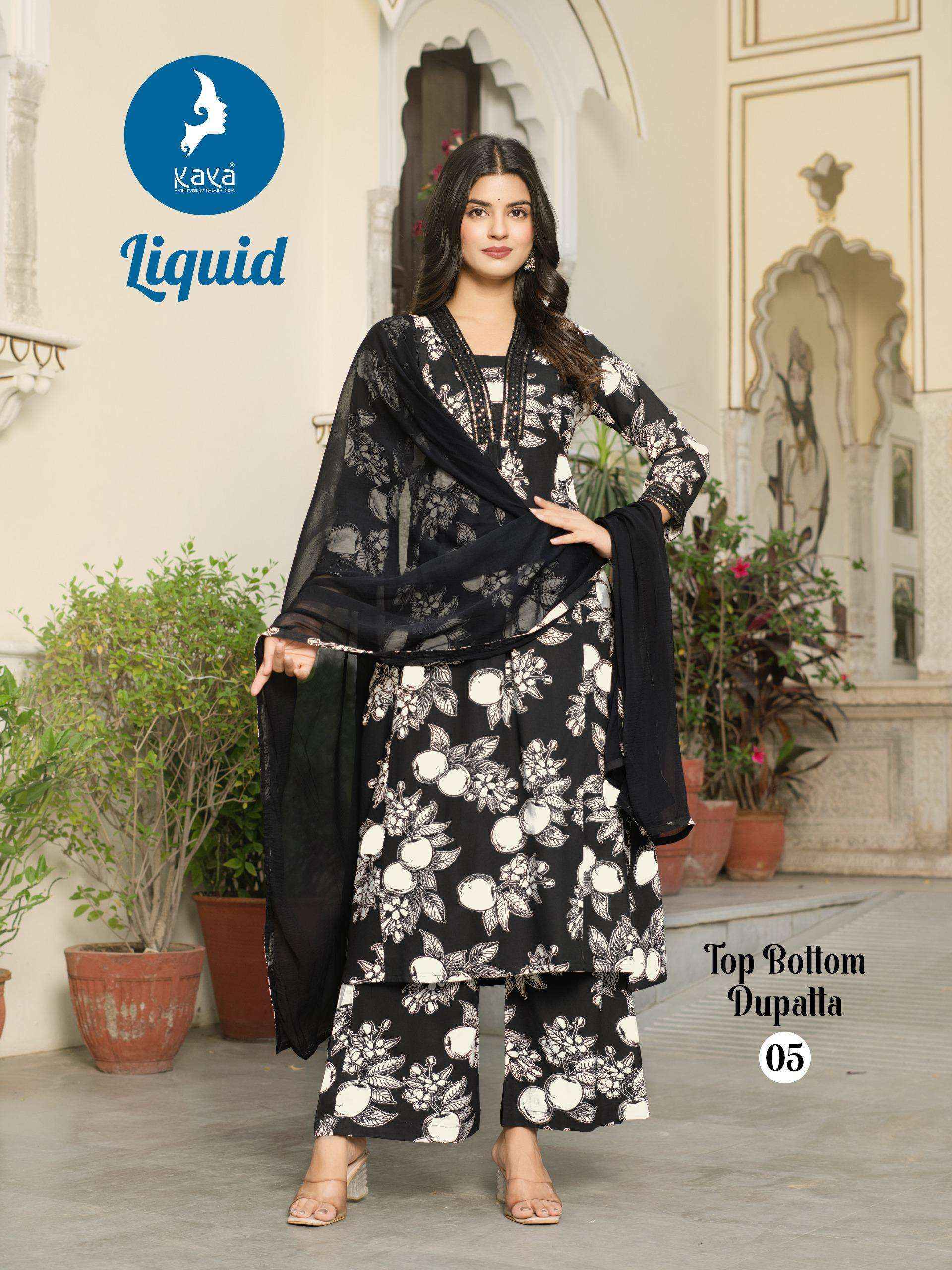 Kaya Liquid Rayon Readymade Suit (6 pcs Catalogue)