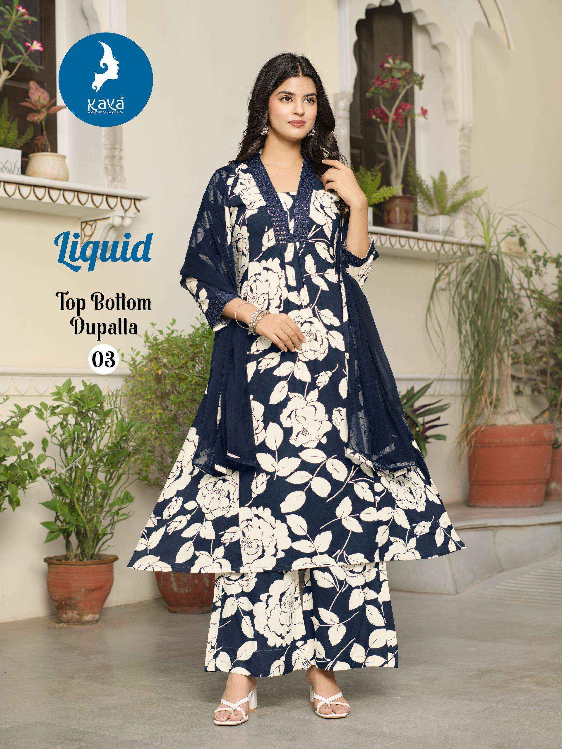 Kaya Liquid Rayon Readymade Suit (6 pcs Catalogue)