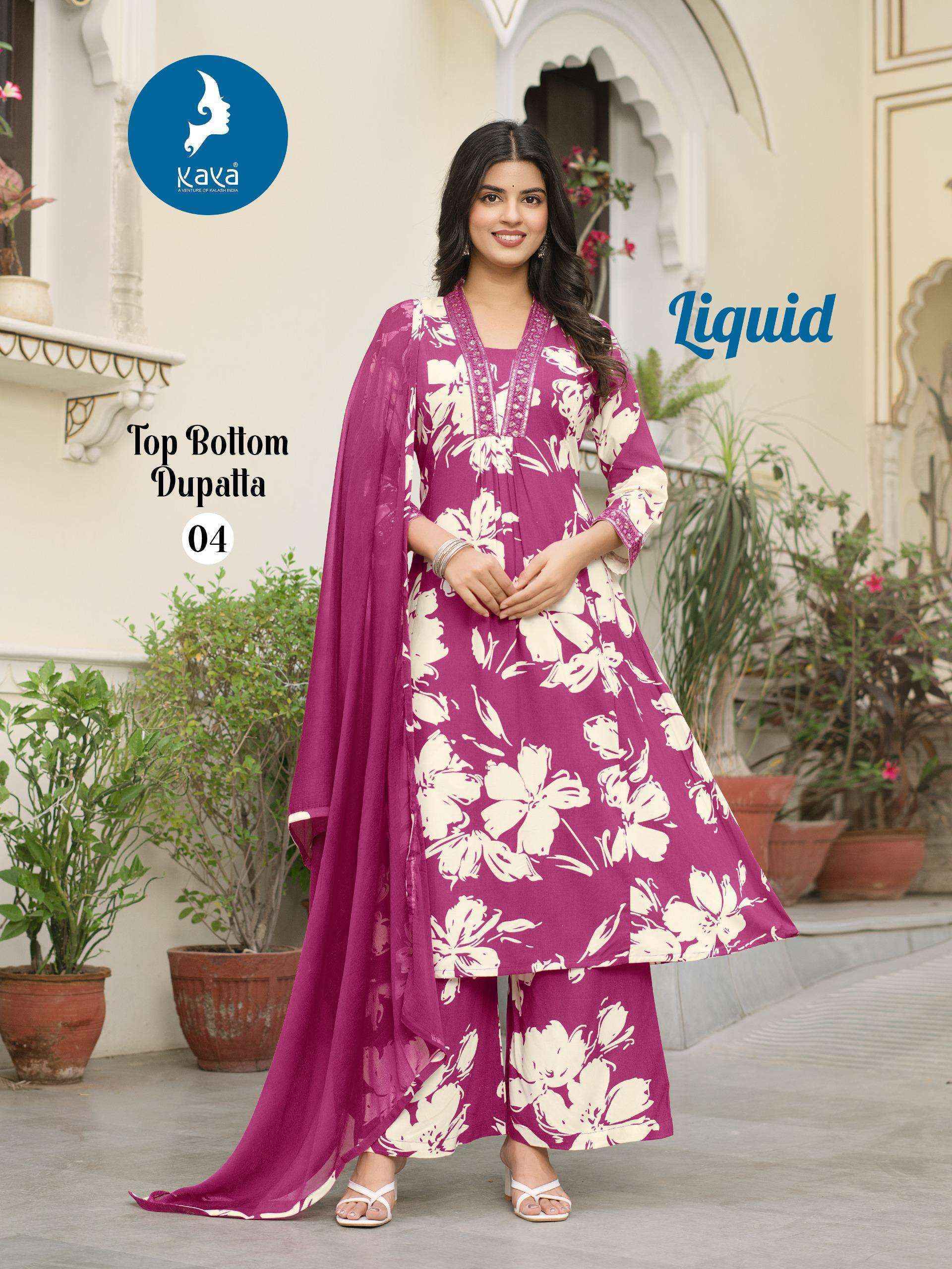 Kaya Liquid Rayon Readymade Suit (6 pcs Catalogue)