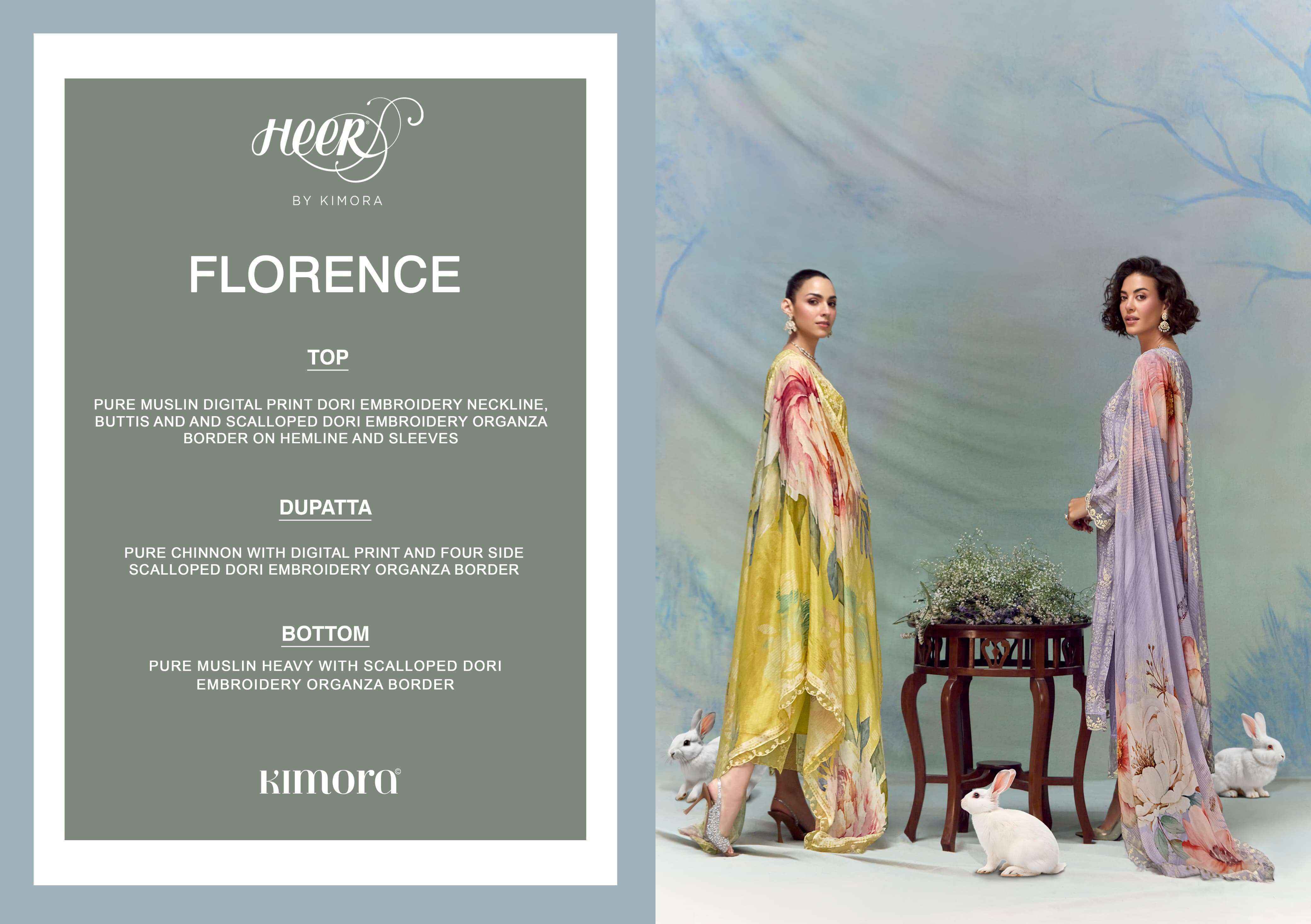 Kimora Heer Florence Vol-213 Musline Dress Material (6 pcs Catalogue)