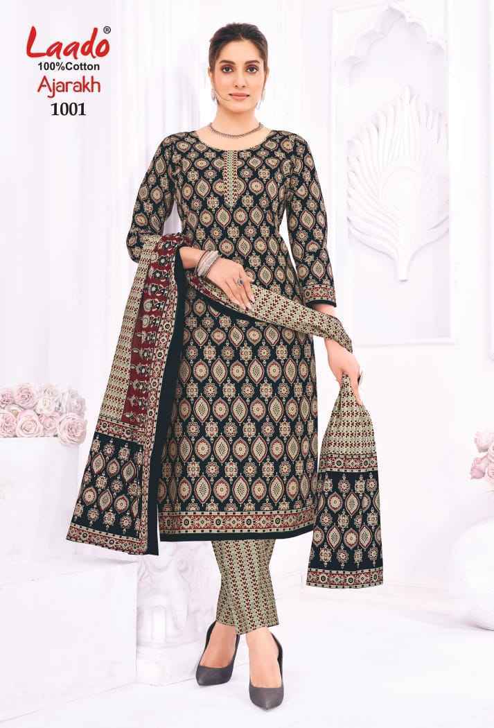 Laado Ajarakh Vol-1 Cotton Dress Material (10 Pcs Catalog)