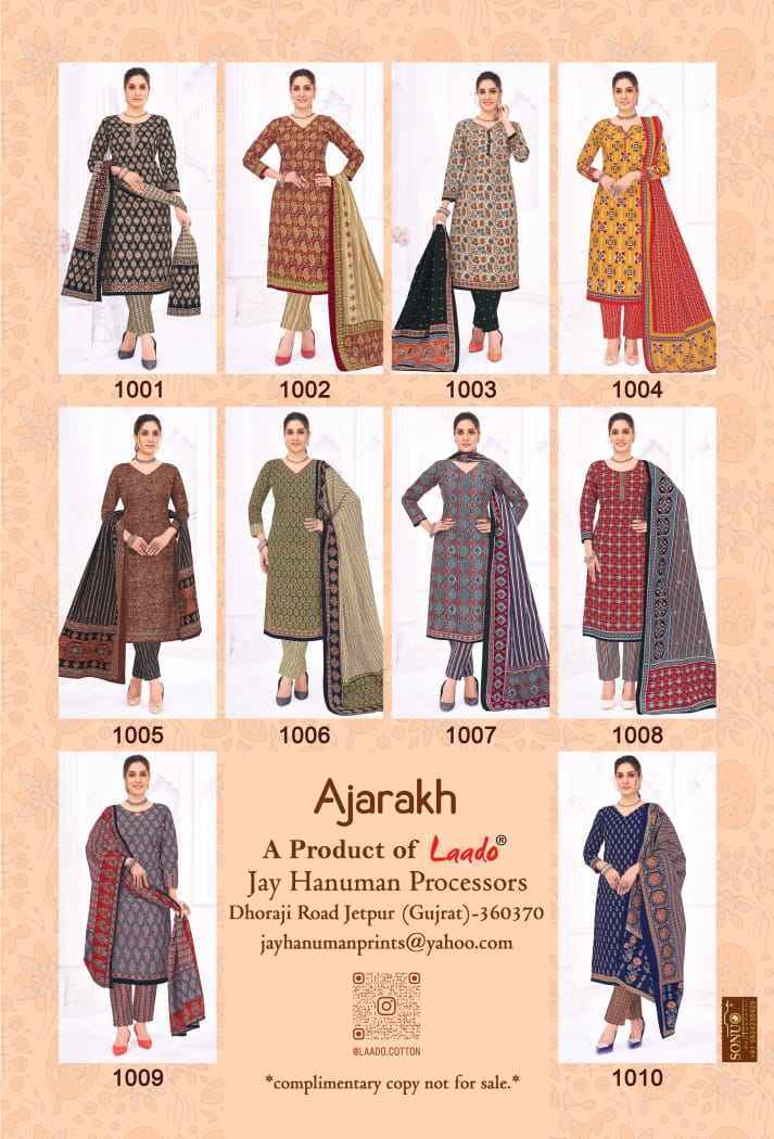 Laado Ajarakh Vol-1 Cotton Dress Material (10 Pcs Catalog)