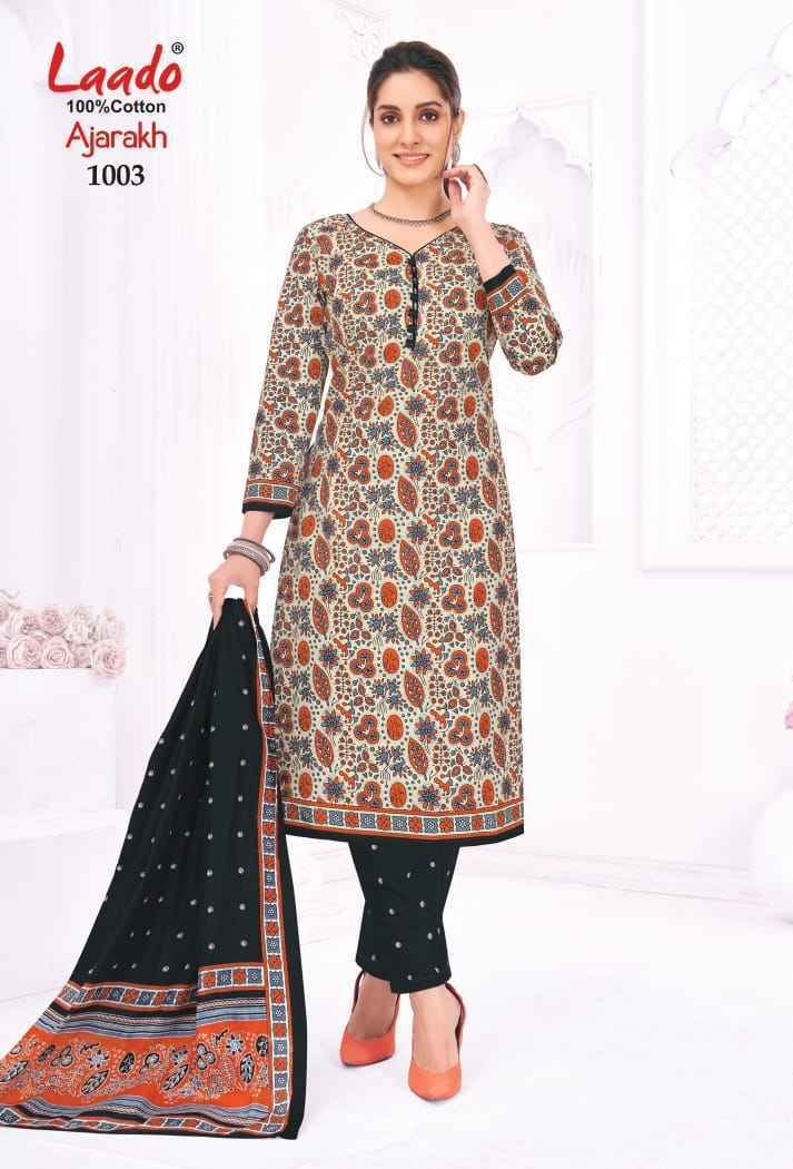 Laado Ajarakh Vol-1 Cotton Dress Material (10 Pcs Catalog)