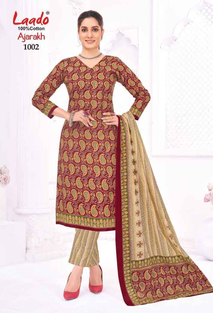 Laado Ajarakh Vol-1 Cotton Dress Material (10 Pcs Catalog)