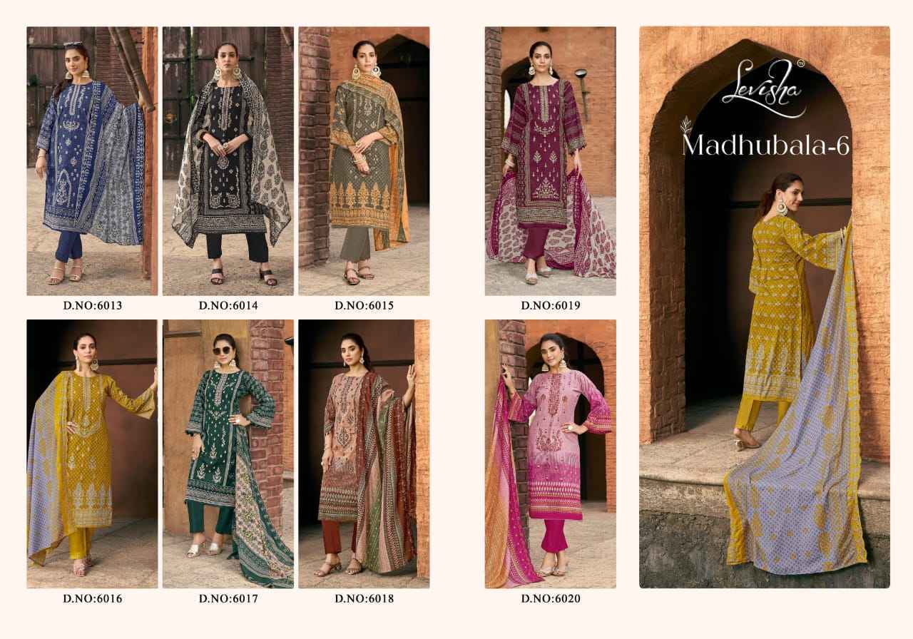 Levisha Madhubala Vol-6 Cambric Cotton Dress Material (8 pcs Catalogue)