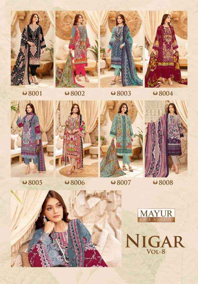 Mayur Creation Nigar Vol-8 Cotton Dress Material (8 pcs Catalogue)