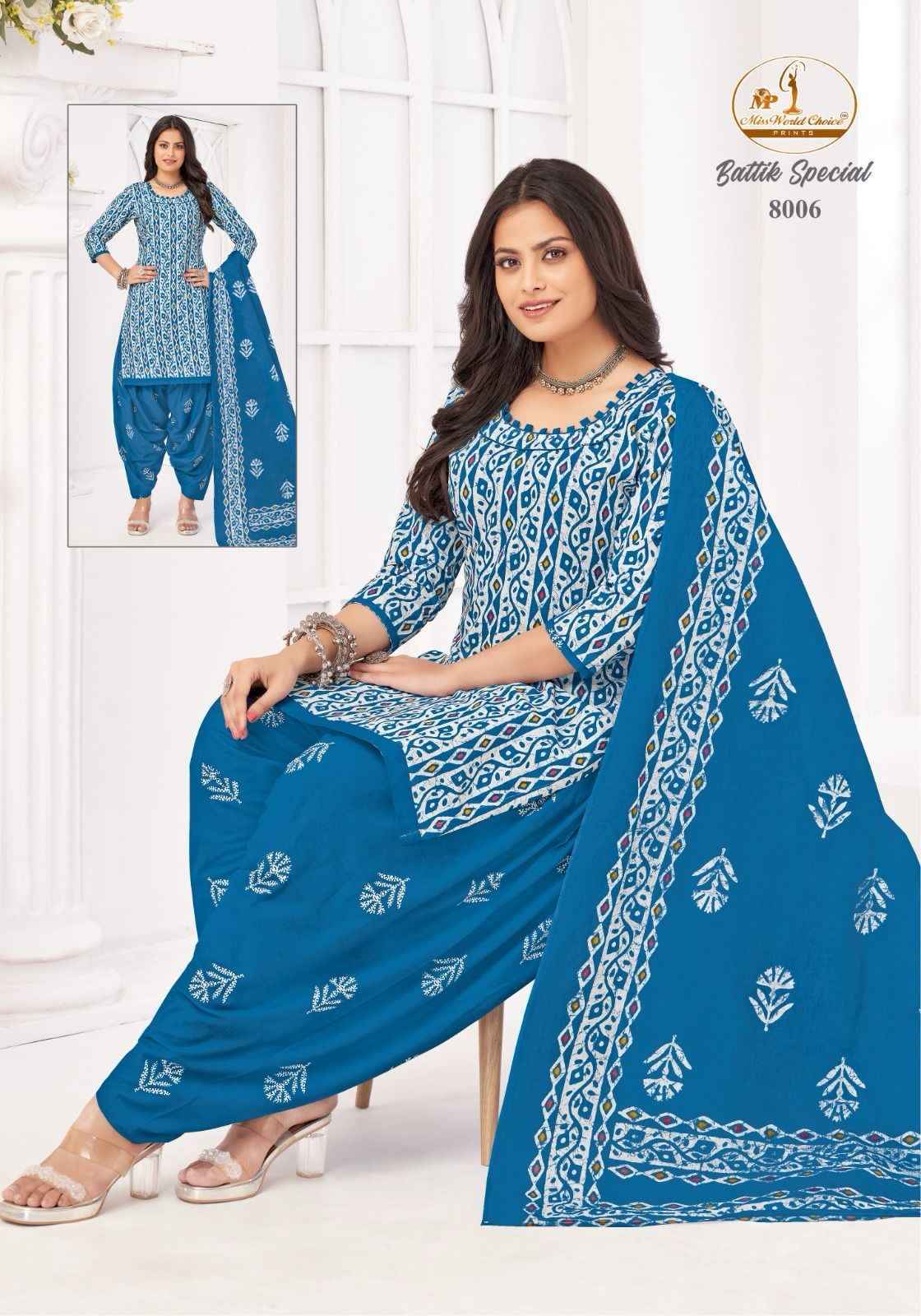 Miss World Choice Battik Special Vol-8 Cotton Readymade Suit (10 pcs Catalogue)