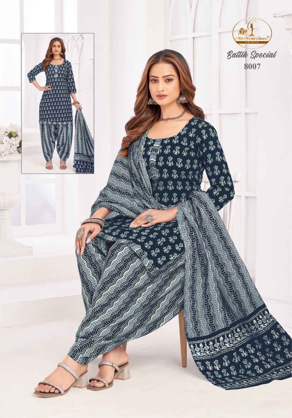 Miss World Choice Battik Special Vol-8 Cotton Readymade Suit (10 pcs Catalogue)