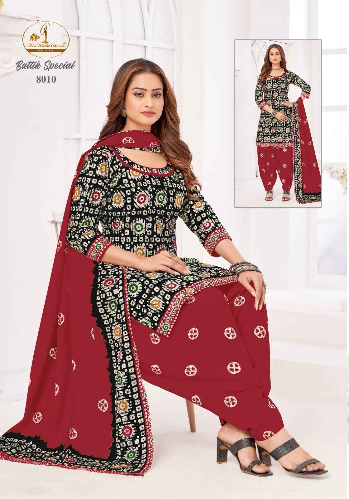 Miss World Choice Battik Special Vol-8 Cotton Readymade Suit (10 pcs Catalogue)
