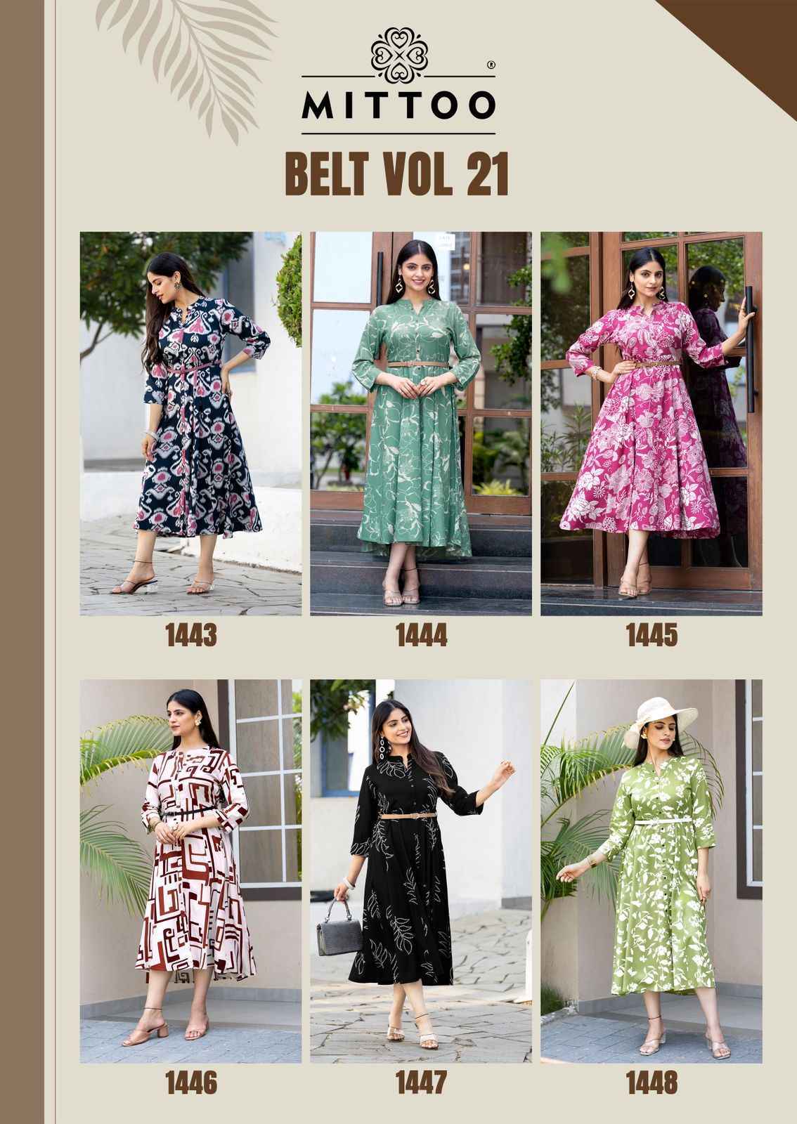 Mittoo Belt Vol-21 Rayon Kurti (6 pcs Catalogue)
