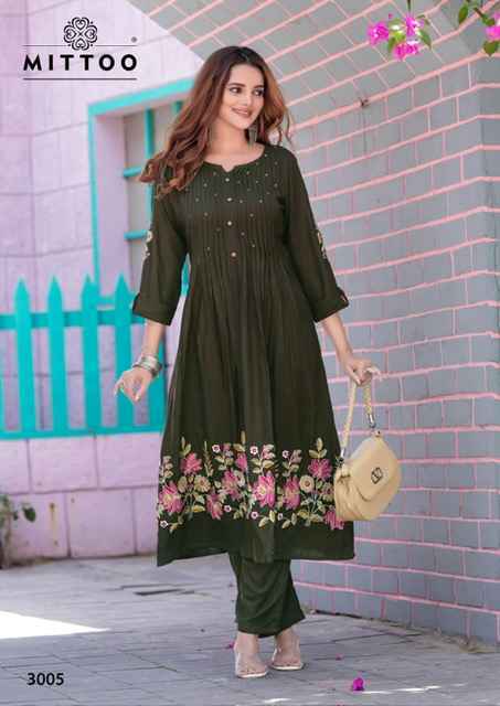Mittoo Tanvika Rayon Kurti With Bottom (5 pcs Catalogue)