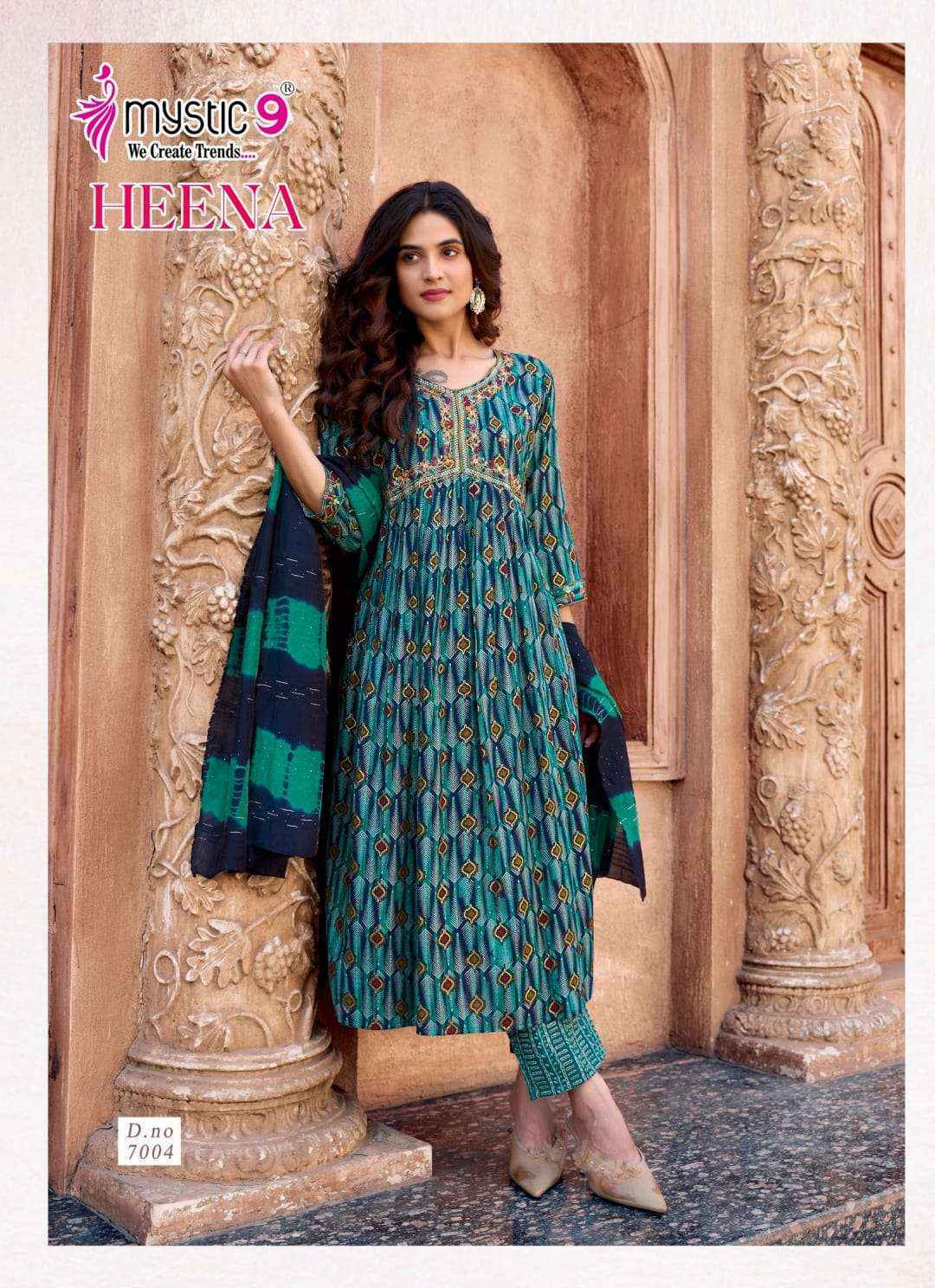 Mystic 9 Heena Vol-7 Rayon Readymade Suit (8 pcs Catalogue)