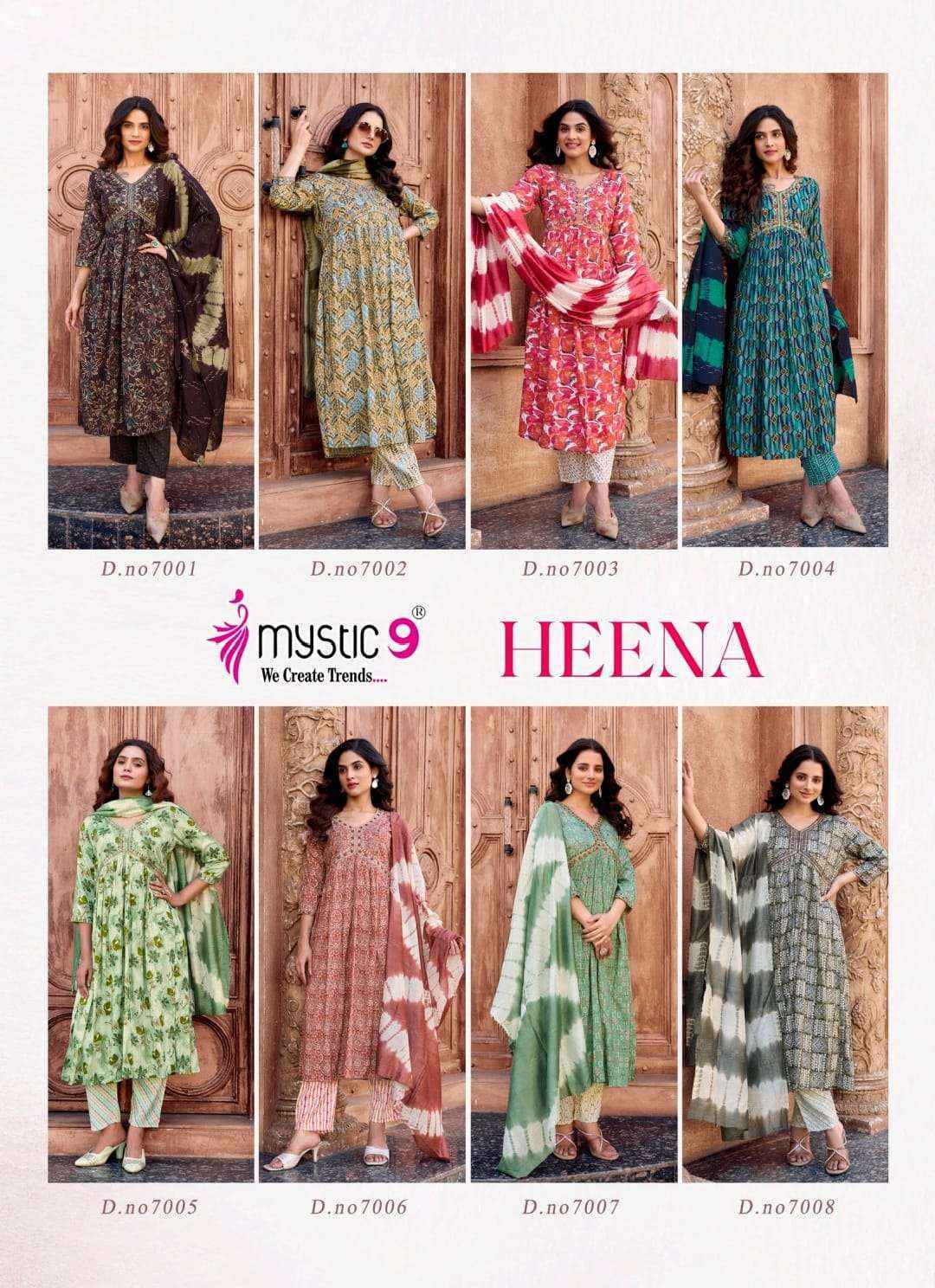 Mystic 9 Heena Vol-7 Rayon Readymade Suit (8 pcs Catalogue)
