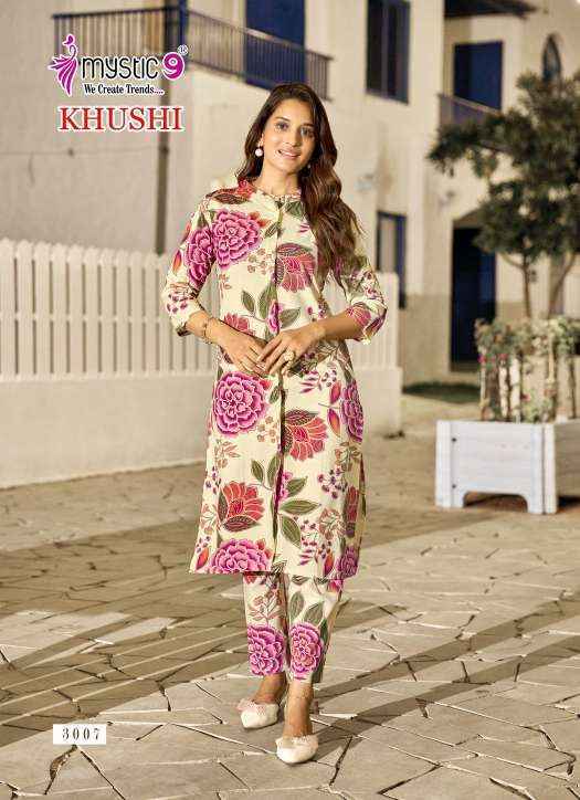 Mystic 9 Khushi Vol-3 Viscouse Kurti With Bottom (10 pcs Catalogue)