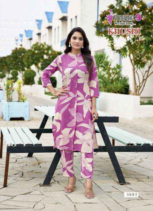 Mystic 9 Khushi Vol-3 Viscouse Kurti With Bottom (10 pcs Catalogue)