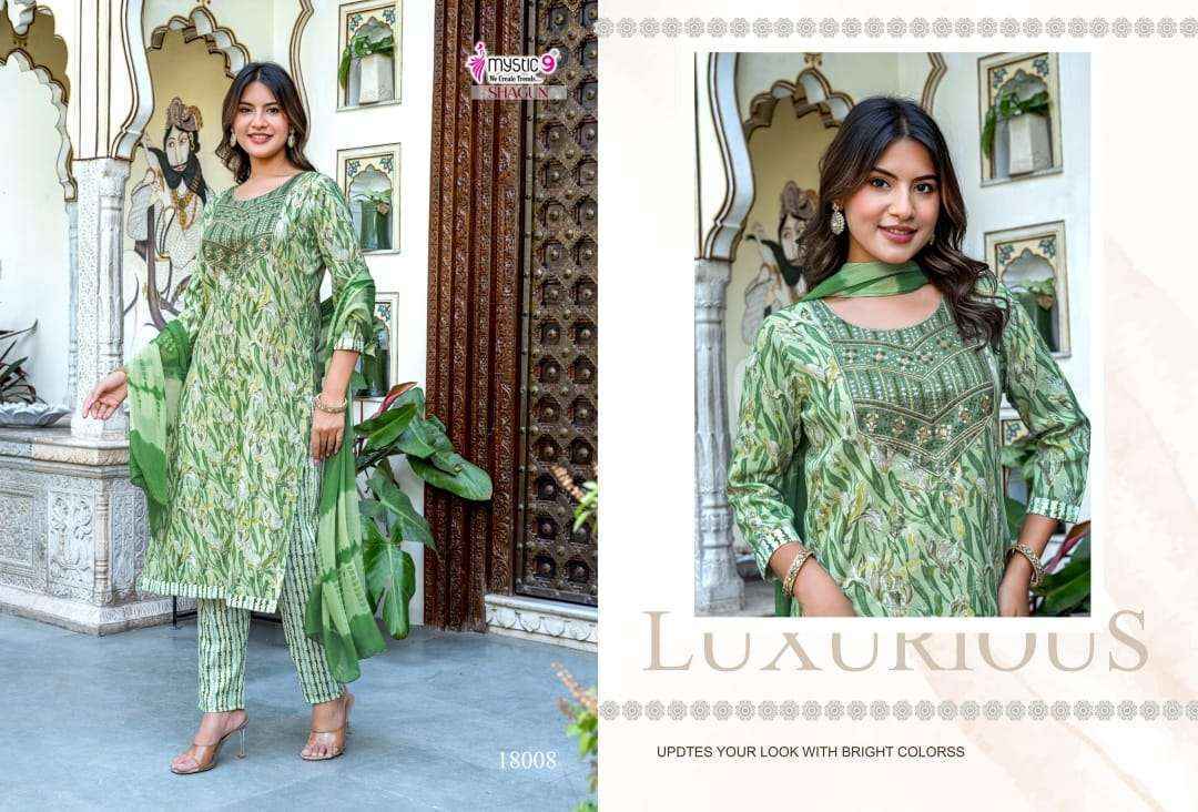 Mystic 9 Shagun Vol-18 Rayon Readymade Suit (8 pcs Catalogue)