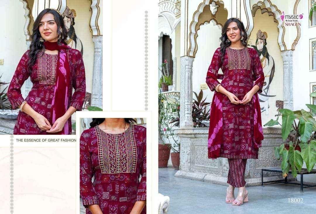Mystic 9 Shagun Vol-18 Rayon Readymade Suit (8 pcs Catalogue)