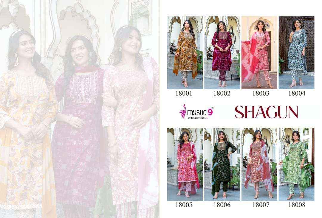 Mystic 9 Shagun Vol-18 Rayon Readymade Suit (8 pcs Catalogue)