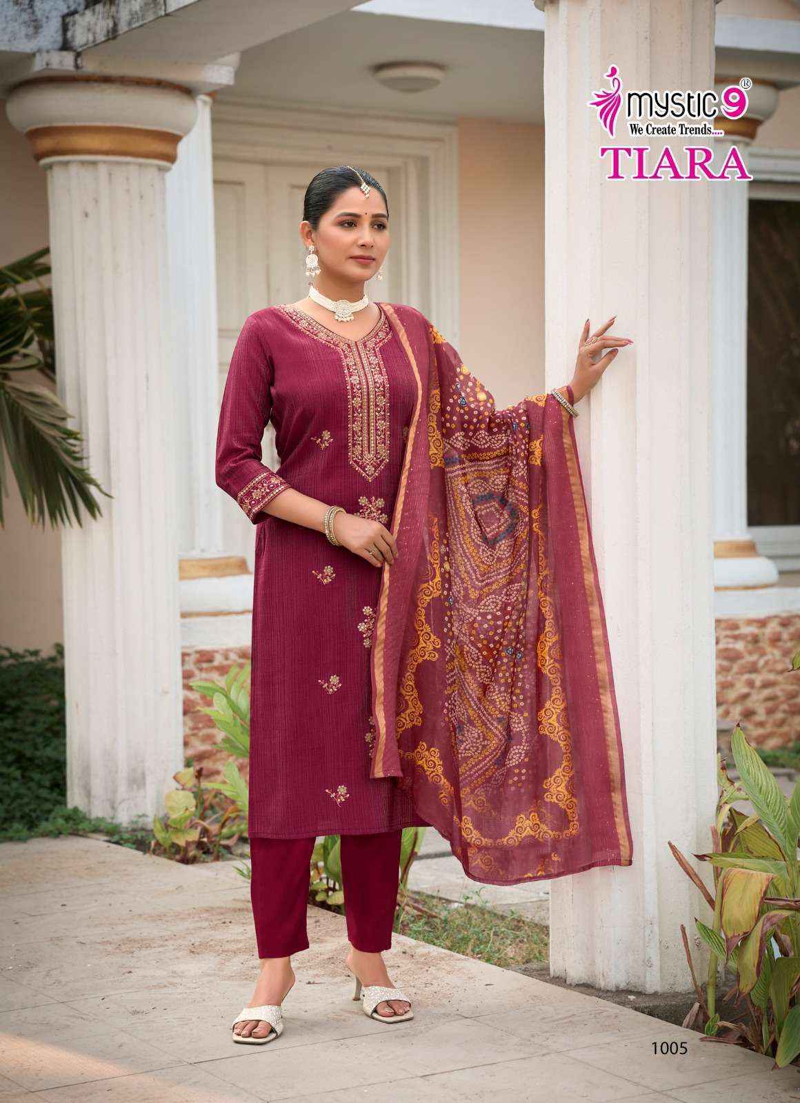 Mystic 9 Tiara Vol 1 Simer Kurti Combo 6 pcs Catalogue