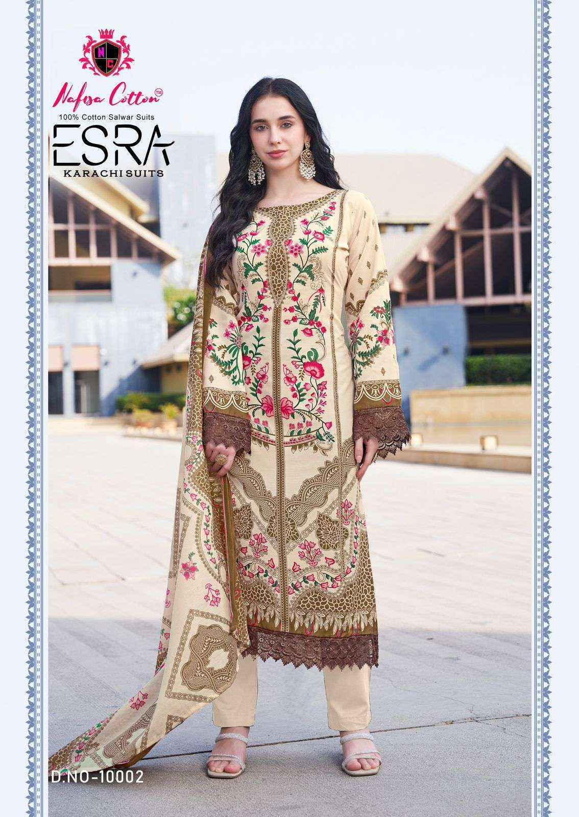 Nafisa Cotton Esra Karachi Vol-10 Cotton Dress Material (6 Pc Catalog)