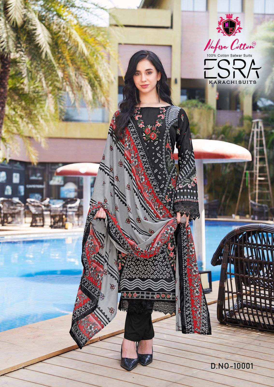 Nafisa Cotton Esra Karachi Vol-10 Cotton Dress Material (6 Pc Catalog)
