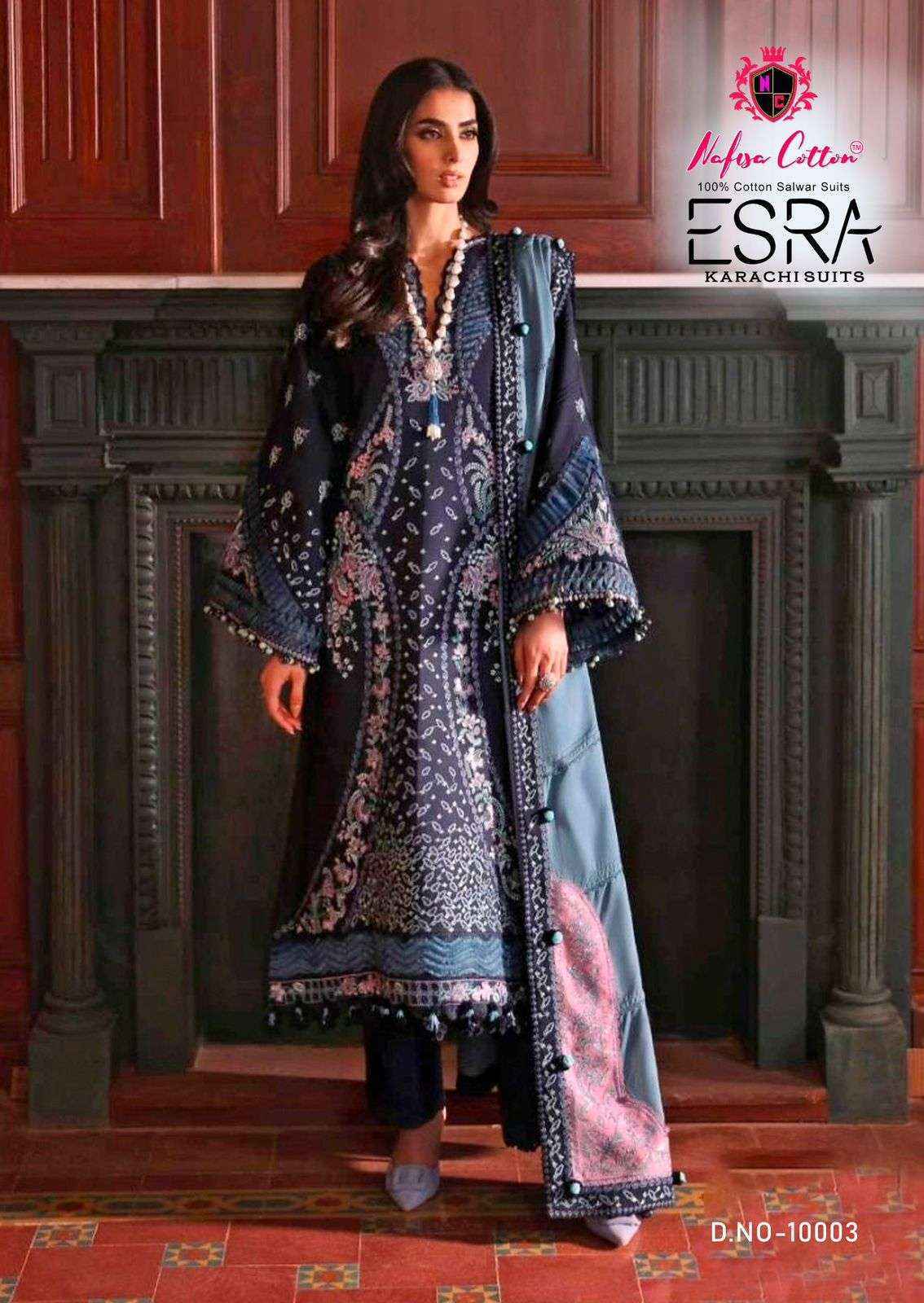 Nafisa Cotton Esra Karachi Vol-10 Cotton Dress Material (6 Pc Catalog)