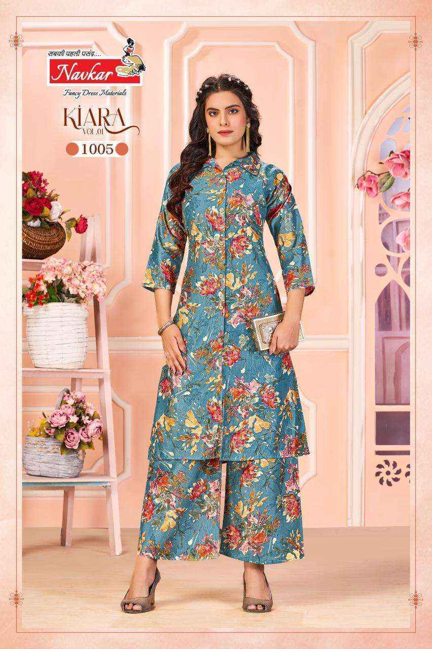 Navkar Kiara Vol-1 Vertican Kurti With Bottom (6 pcs Catalogue)