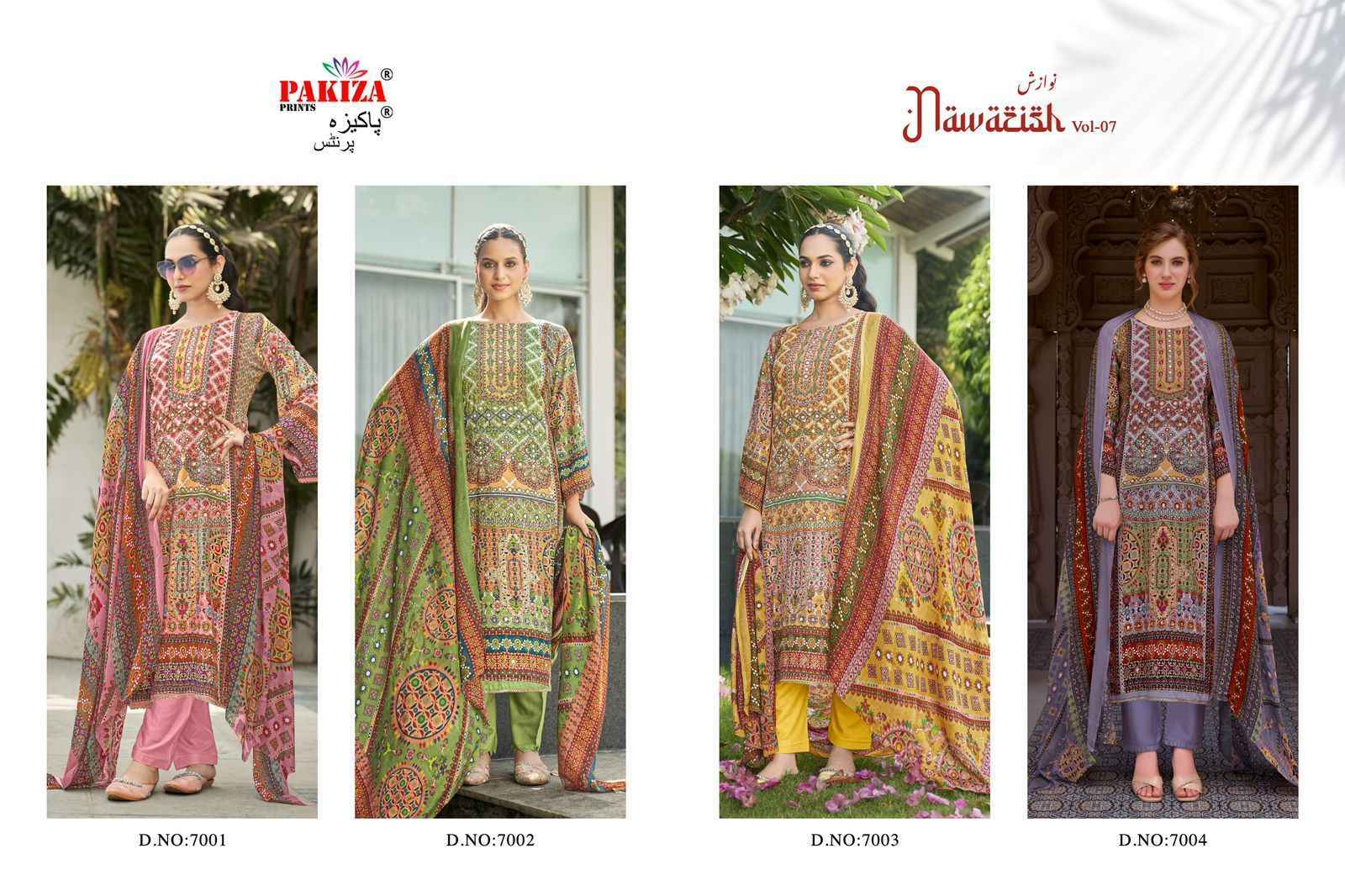 Pakiza Prints Nawazish Vol-7 Rayon Dress Material (4 pcs Catalogue)