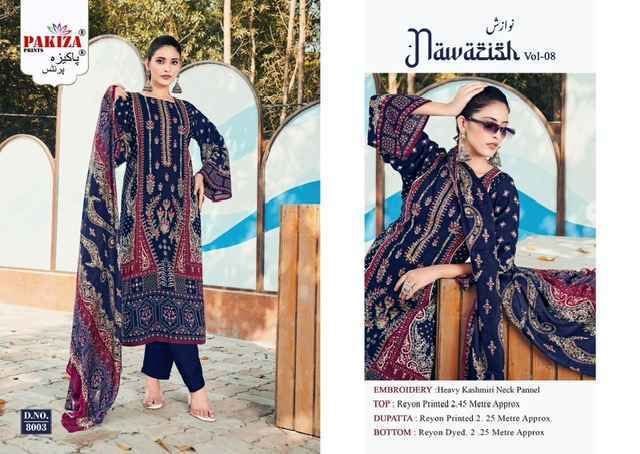 Pakiza Prints Nawazish Vol 8 Rayon Dress Material 4 pcs Catalogue