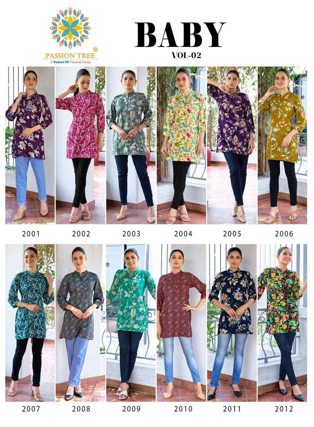 Passion Tree Baby Vol-2 Rayon Top (12 pcs Catalogue)