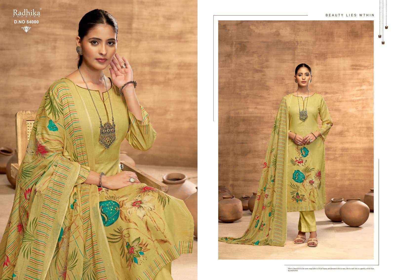Radhika Fashion Azara Sabhnam Lawn Cotton Dress Material (4 pcs Catalogue)
