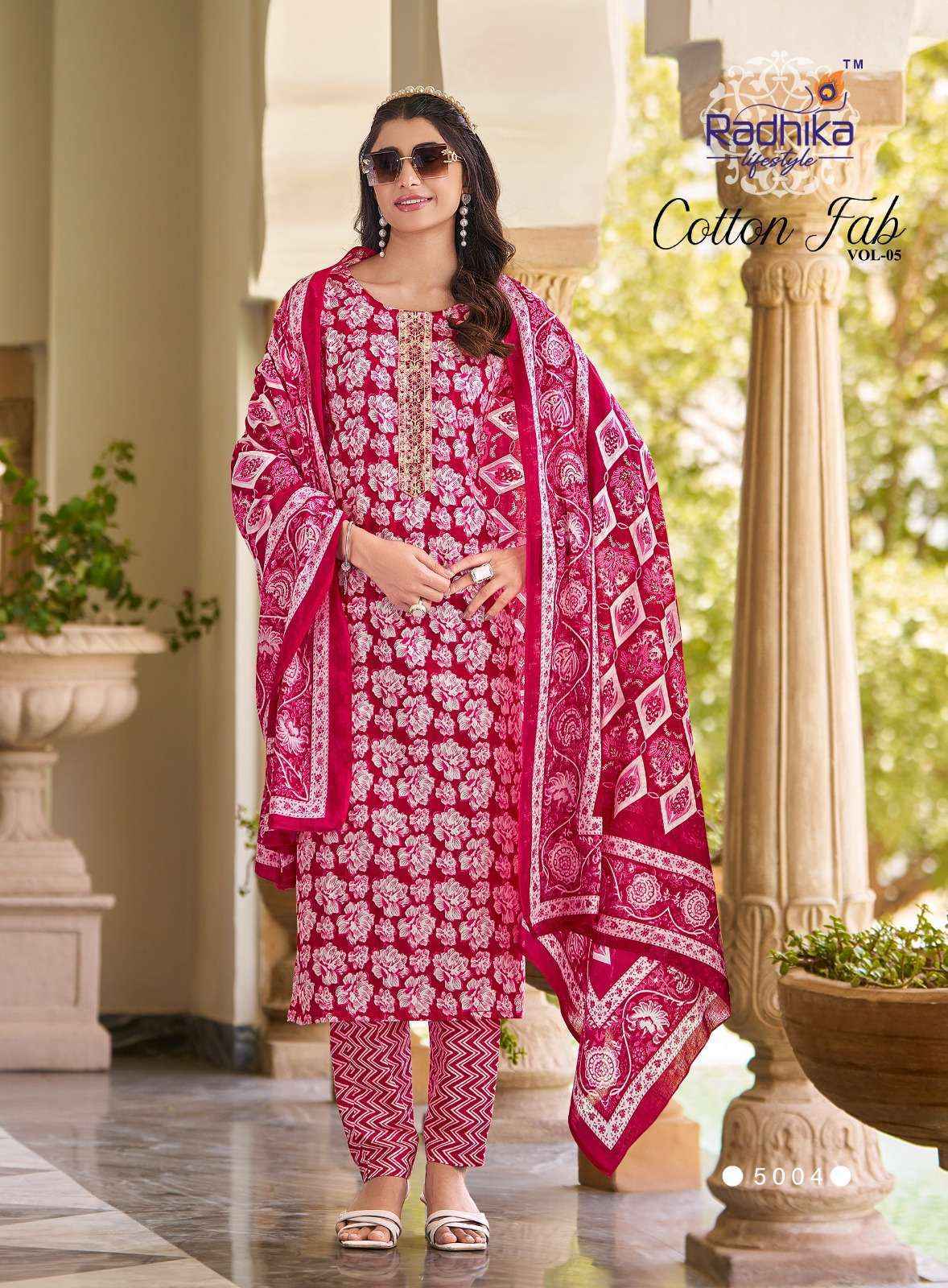 Radhika Lifestyle Cotton Fab Vol-5 Cotton Readymade Suit (8 pcs Catalogue)