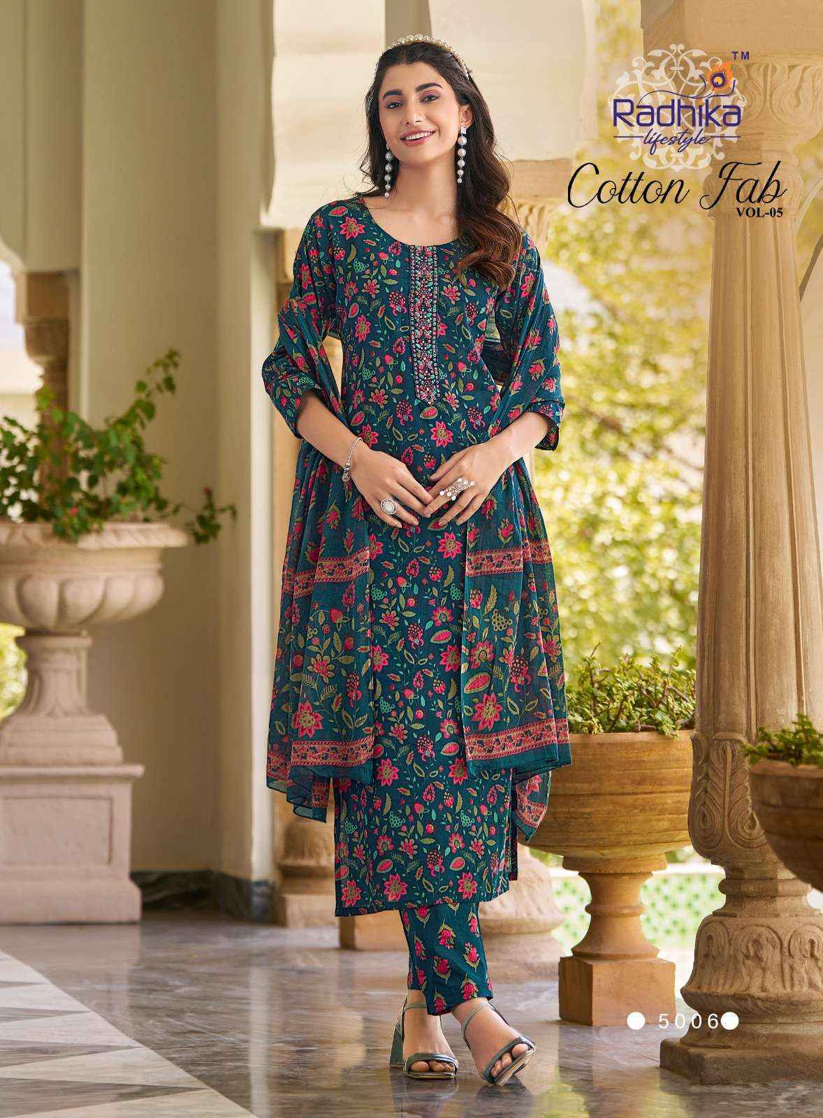 Radhika Lifestyle Cotton Fab Vol-5 Cotton Readymade Suit (8 pcs Catalogue)