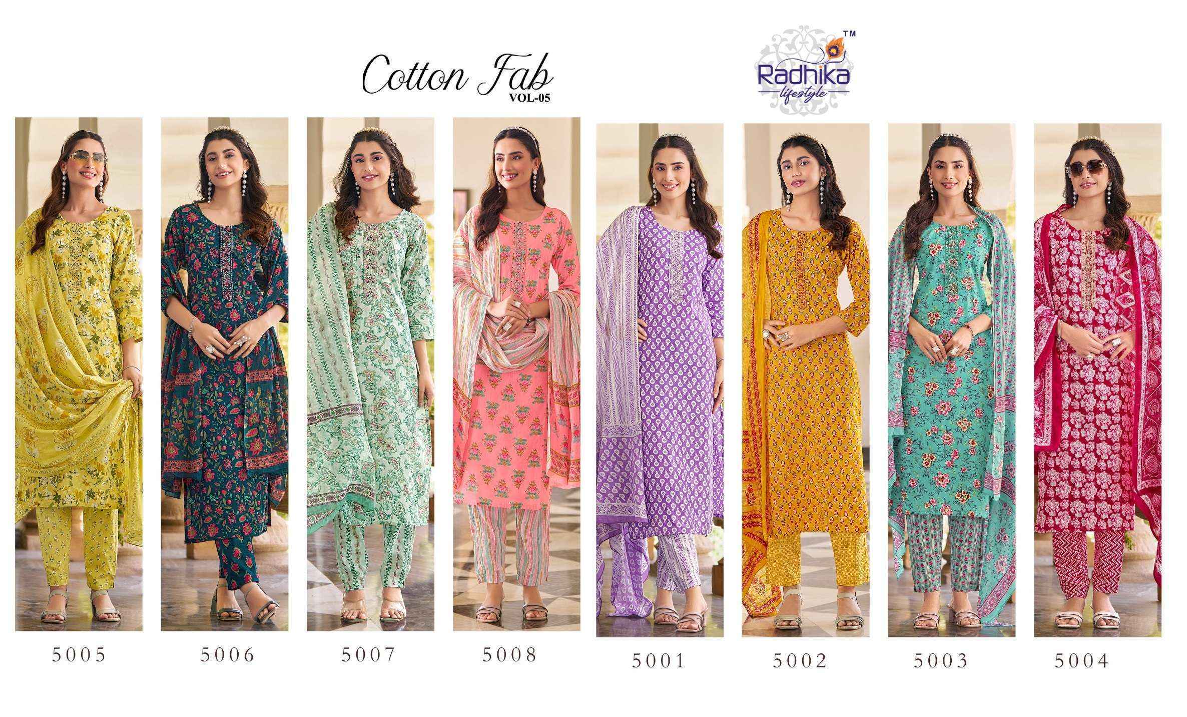 Radhika Lifestyle Cotton Fab Vol-5 Cotton Readymade Suit (8 pcs Catalogue)