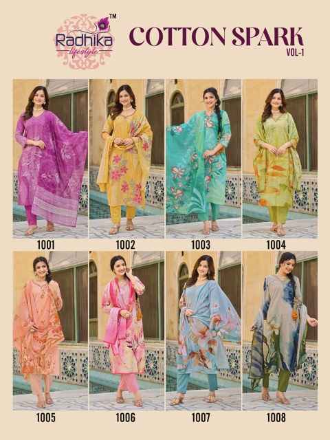 Radhika Lifestyle Cotton Spark Vol-1 Cotton Readymade Suit (8 pcs Catalogue)