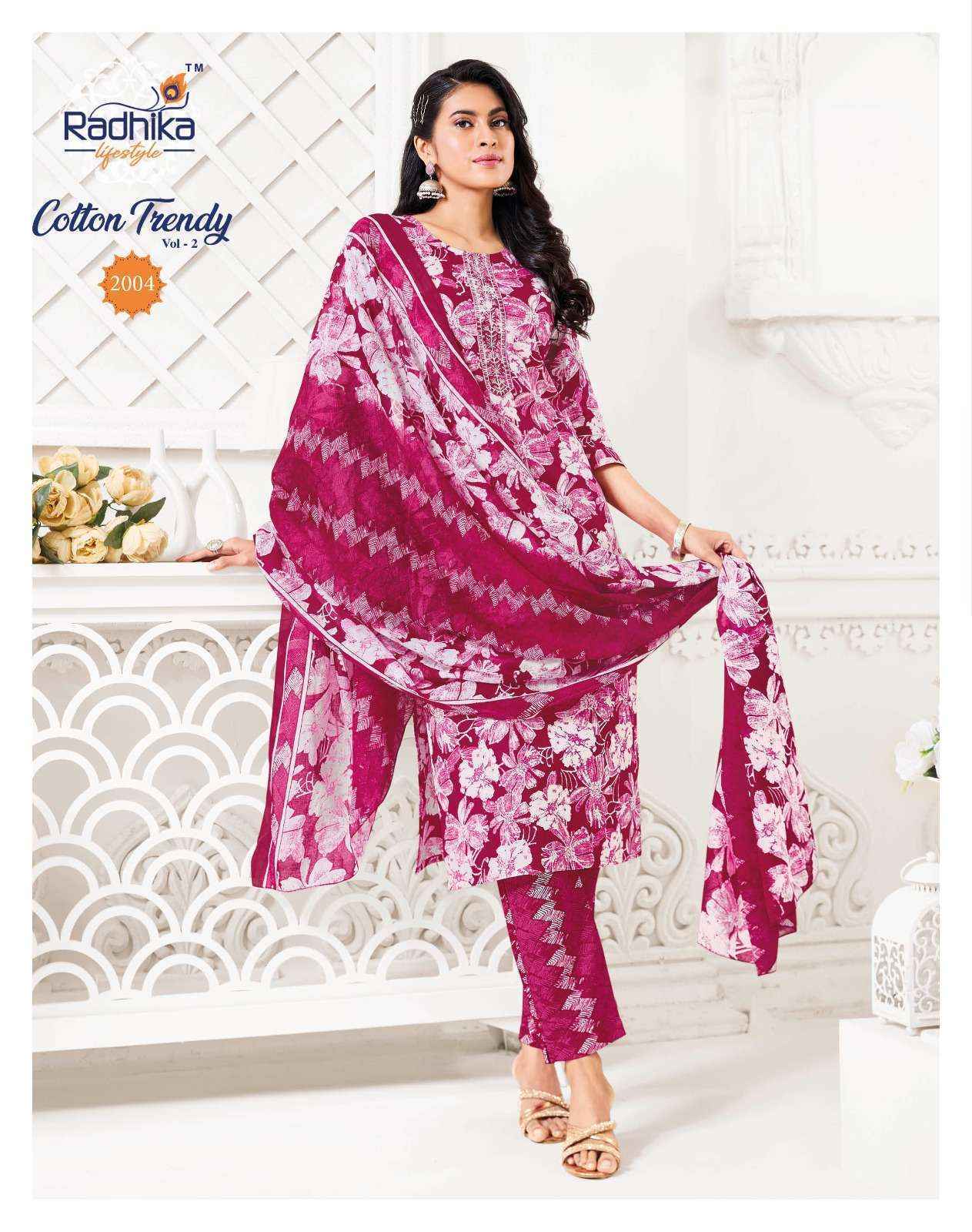 Radhika Lifestyle Cotton Trendy Vol-2 Cotton Readymade Suit (8 pcs Catalogue)