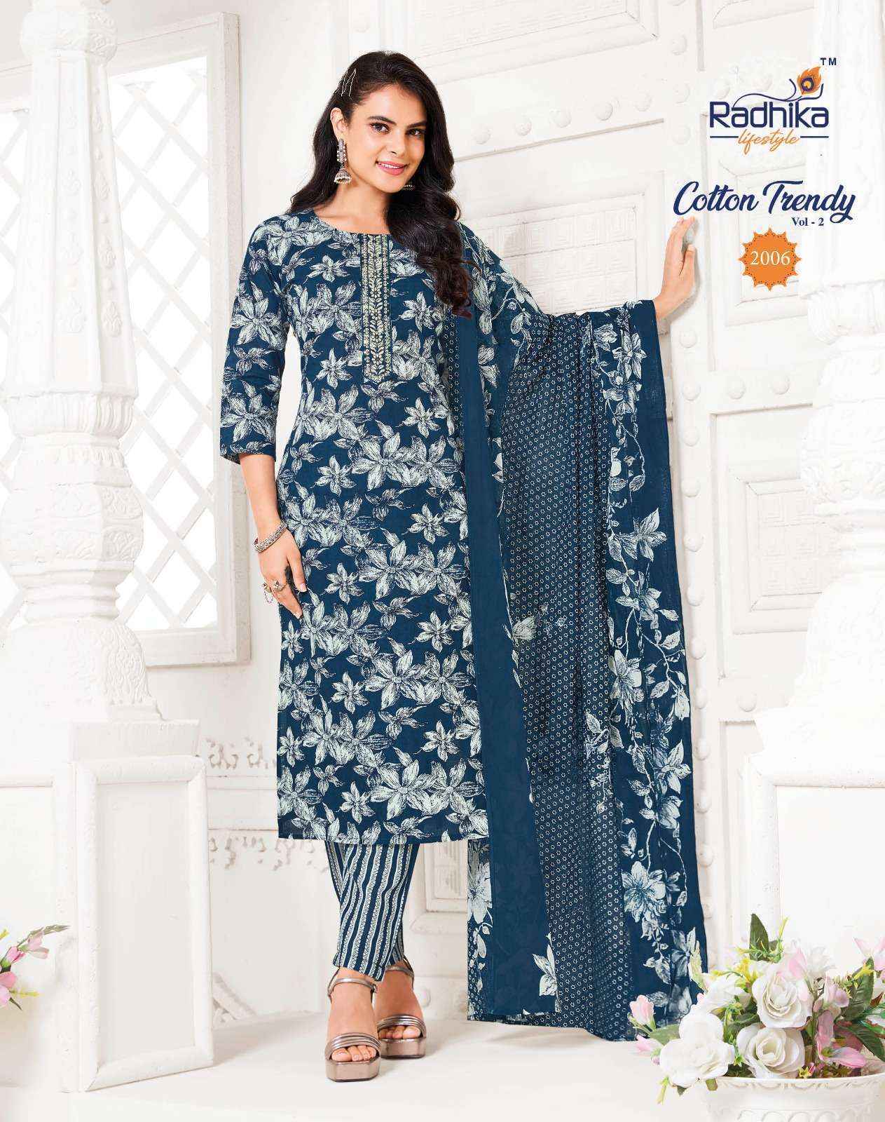Radhika Lifestyle Cotton Trendy Vol-2 Cotton Readymade Suit (8 pcs Catalogue)