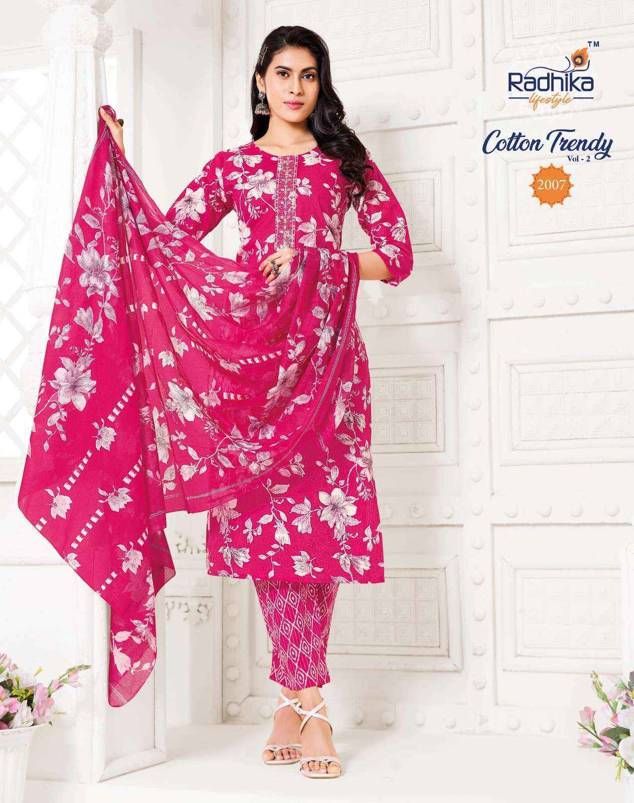 Radhika Lifestyle Cotton Trendy Vol-2 Cotton Readymade Suit (8 pcs Catalogue)