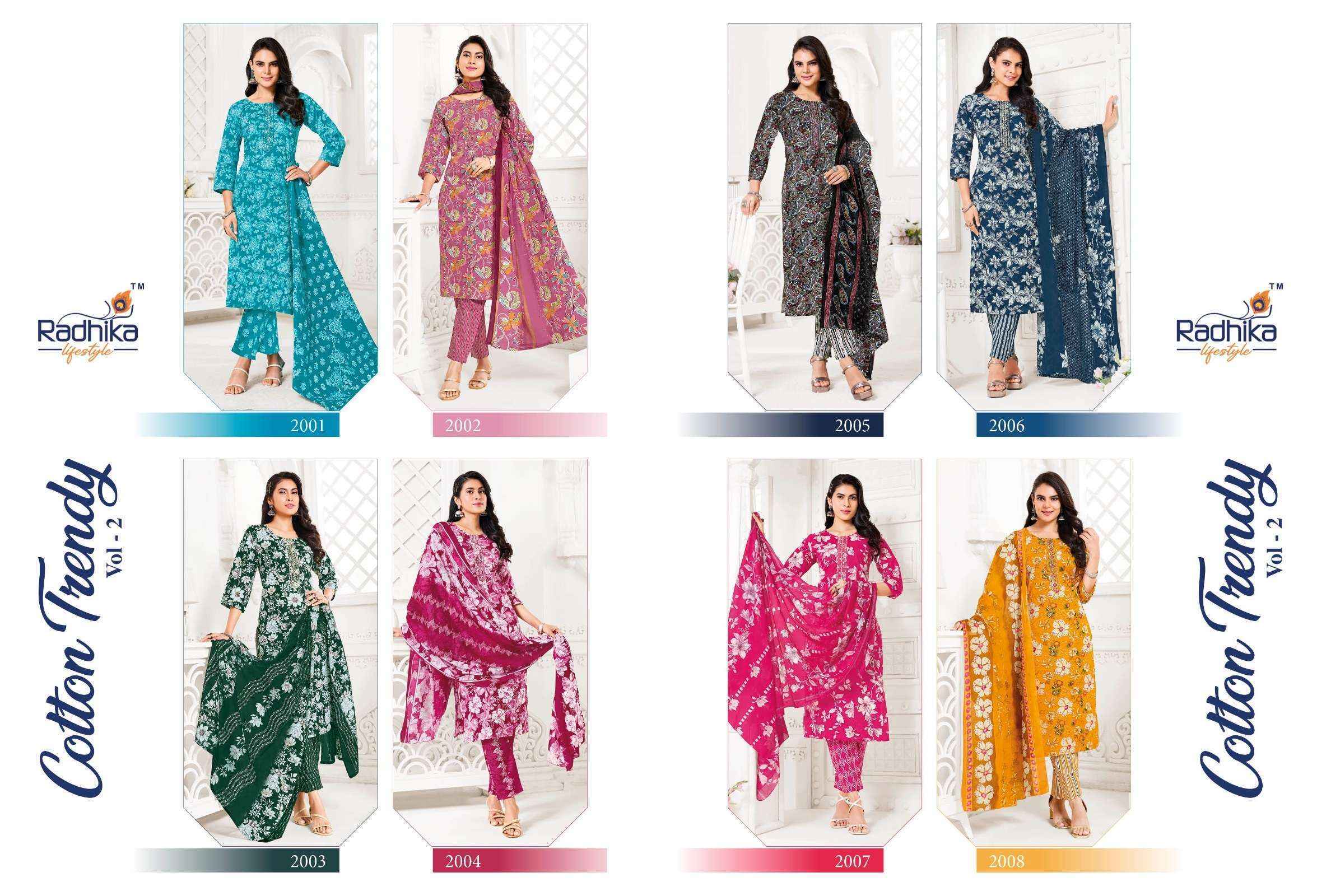 Radhika Lifestyle Cotton Trendy Vol-2 Cotton Readymade Suit (8 pcs Catalogue)