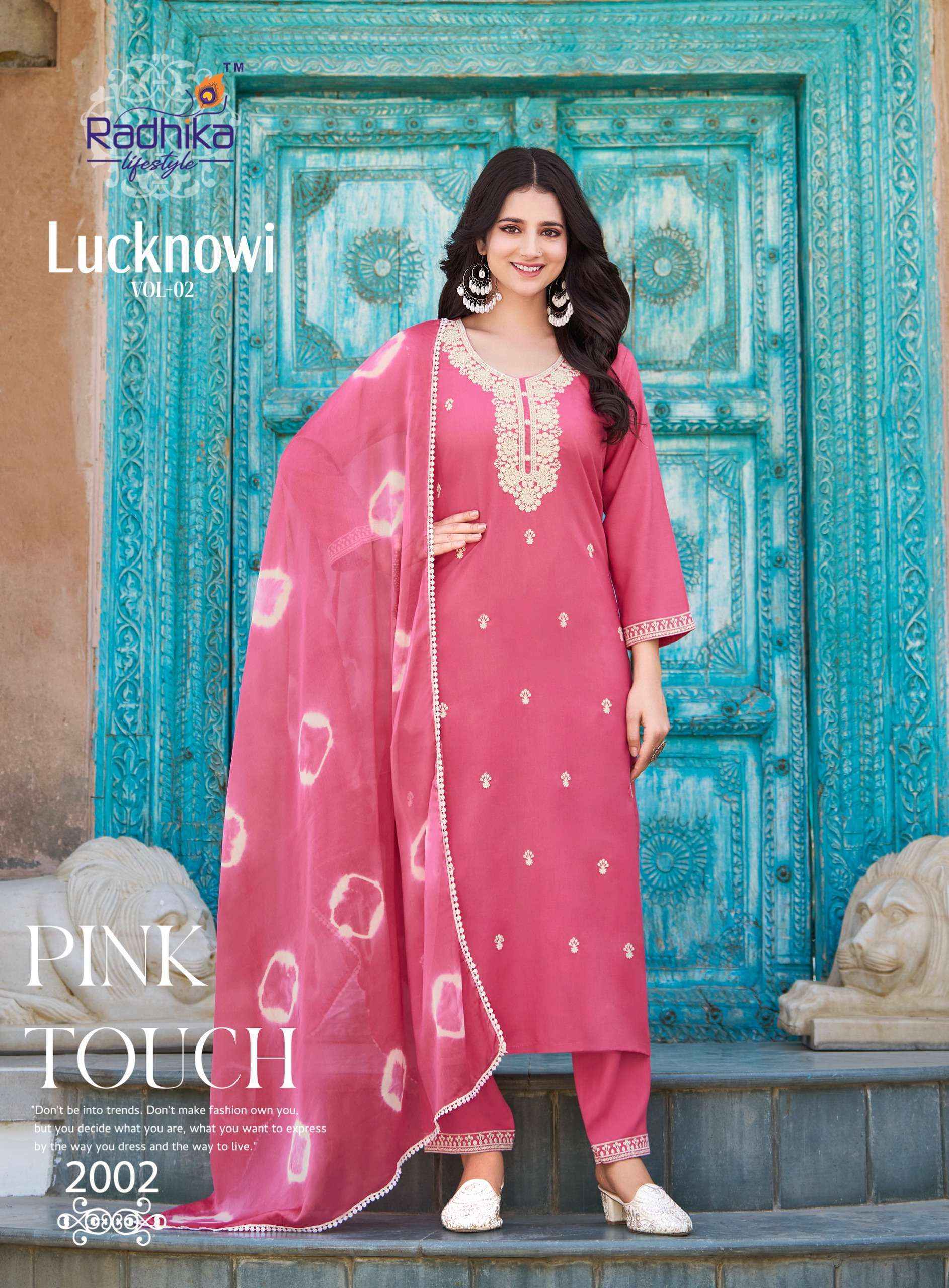 Radhika Lifestyle Lucknowi Vol-2 Rayon Readymade Suit (6 pcs Catalogue)